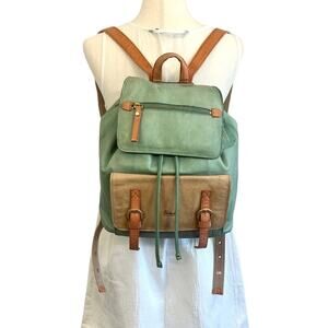 Salad Leather Convertible Backpack and Shoulder Bag
